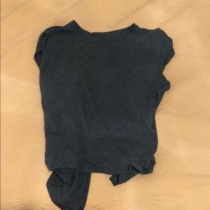 Blue short sleeve, open back lululemon top